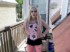 Emo Girl Displaying Her Outfit