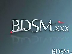 BDSM XXX Spanish teen sub has her soaking bald pussy filled up