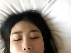 Cute lil' Asian Girl gets a Facial after BJ