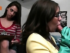 Playful college girls learning to give blowage Playful college girls learning to give blowage