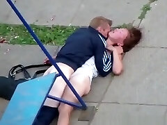 Buzzed couple fucking in the playground