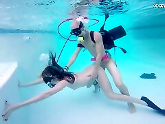 Kinky gal with oxygen tanks Monica fucks underwater furious