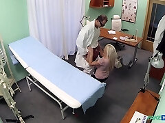 Jessie Ann gets fucked by a doctor's knob in the fake hospital