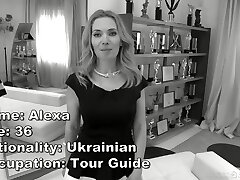Ukrainian trip guide Alexa shows her talents in casting XXX vid