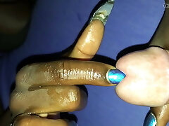 Ebony lengthy nail insertion
