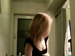 Blonde young wifey on real homemade