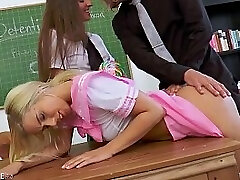 Naughty s Amirah Adara and Nesty slapped and porked by professor