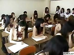 Naked in college Japanese schoolgirls under observation
