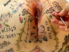 Firecracker Candle onto My Slave's butt anal. Korean sexy Goddess.