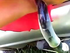 Serbian fledgling nympho rides tow hitch outdoors for orgasm
