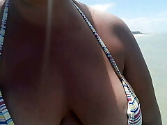 Bust on the beach near the canoeist Bust on the beach near the canoeist