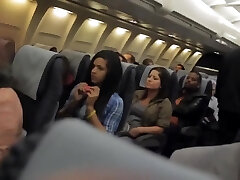 Risky Voyeur Cam Showcasing in the Airplane