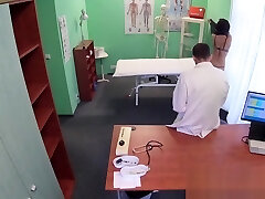 Fake Hospital Czech doctor cums over horny cuckold wifes taut pussy
