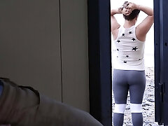A stranger spotted an exhibitionist and helped him cum in his panties - XSanyAny