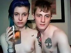 Horny nubile couple shagging on webcam