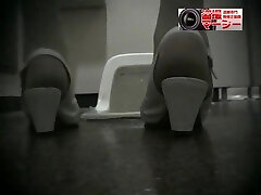 Gals peeing in the common toilet voyeur spy cam video