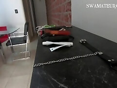 BDSM Bondage ANAL GAPE Double Penetration SPANK GAG NIPPLE TORTURE PAINFUL- SWAMATEURCOUPLE