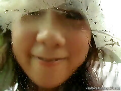 Teasing asian teen schoolgirl