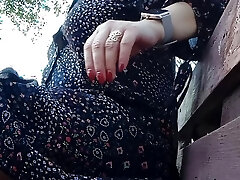 naughty milf relieving in the park