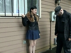 Tied up obedient tart Olive Glass gets her slit stroked weirdly