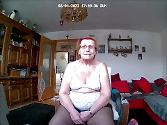 Grannie in underwear and stockings