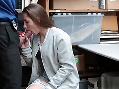 Sleazy teen thief bitch penalize fucked by LP officer