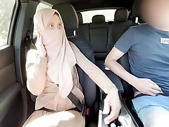 My Muslim Hijab Wifey's First Dogging in Public. French tourist almost ripped her arab snatch apart.