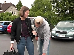 Outdoor fucking with naughty Grace Carson and her coworker