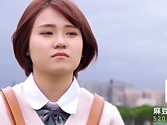 Nerdy Chinese girl ravages with her classmate at his place