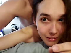Pretty unexperienced she-creature gets a mouthful of cum in homemade video