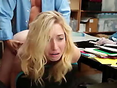 Prevention Officer Hand Cuffs &_ Fucks Blondie Shoplifter