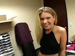 Fuck a blond beautiful teenie in office