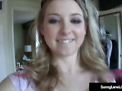Sexy Sunny Lane Deep Throats Cock & Plays With Her Tight Pussy Pov!