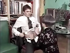 Granny in lace and tights is isolated with a younger man