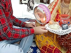Karwa chauth special 2022 indian xxx desi husband fuck her wife hindi audio with sloppy talk