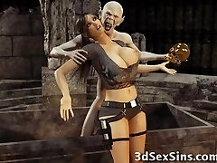 3D Zombie Boinks Lara Croft!
