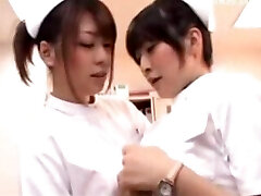 Young Nurse Rubbing Her Pussy With Pen Her Colleauge Joins Her Kissing Fumbling Breasts