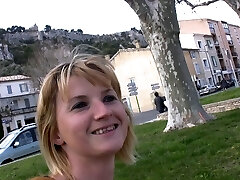 Cute French teen is doing an anal invasion casting in her hometown