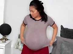 Pregnant huge asian