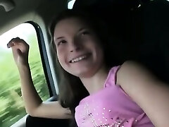 Perky nippled hitchhiker teen Anita B banged in the public