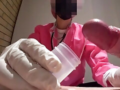 Japanese Nurse milks and rocks bone in the hospital - POV