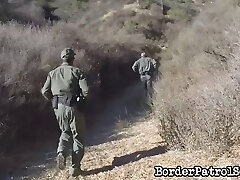 Hot nymph gets plowed by the guys at the border patrol