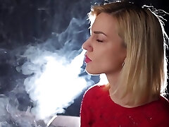 Many Many Nose Exhales With Butt-plug Cigarette