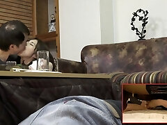 Cougar Is Secretly Lusting After A Man That's Not Her Husband Playing With Herself Under The Table - Trio