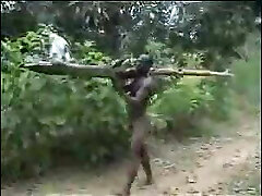 real african first-timer fuck on the tree part 2