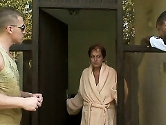 Two big-cocked folks share hot granny neighbor