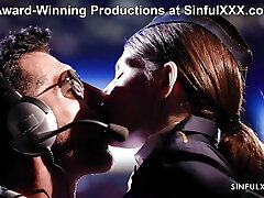 SinfulXXX Stewardess Subil Arch and Anna de Ville Fever up in the Cockpit