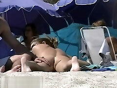 Appealing dolls caught on a hidden nudist beach