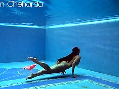 Hungarian naked Sazan Cheharda swimming teasing