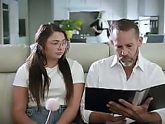 Stepdaughter walks in the room while Stepparents are pulverizing